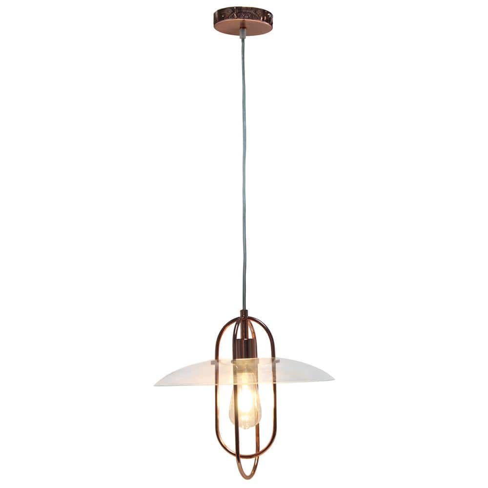 Lalia Home Iron 1 Light Elongated Pendant in Rose Gold
