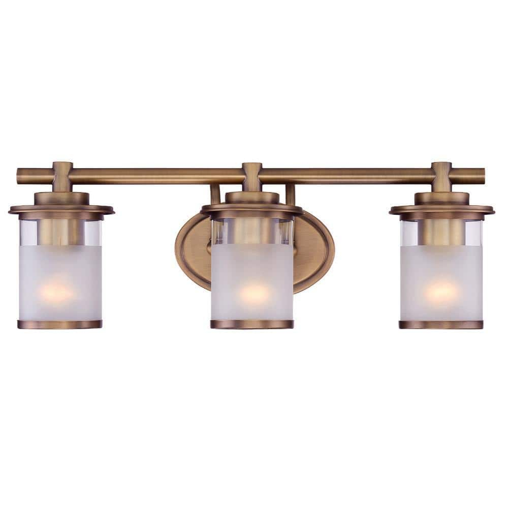 DESIGNERS FOUNTAIN 3-Light Essence Bathroom Vanity Lights Fixture, 23.25 Inch Wall Mount Sconce for Bedroom or Over Mirror, Old Satin Brass, 6693-OSB