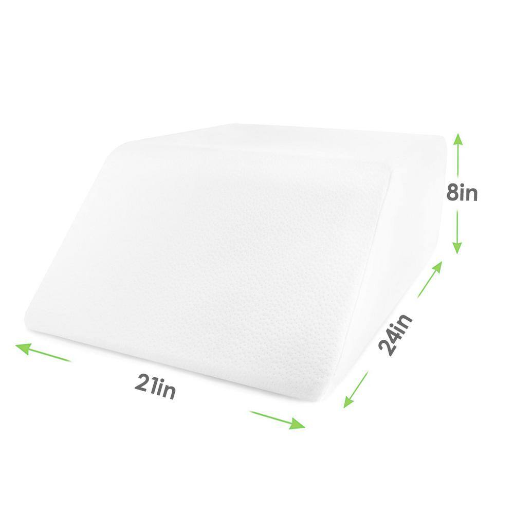 Hypoallergenic Medium Comfort Elevating Standard Wedge Pillow with Memory Foam Top Removable Cover