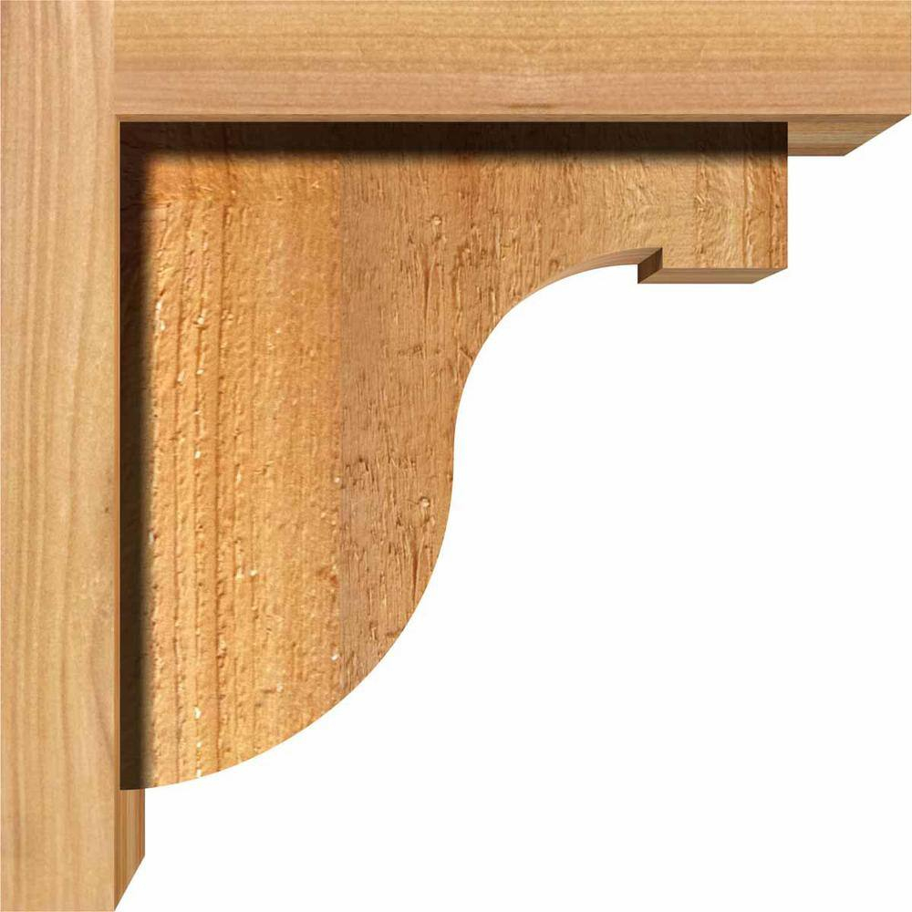 6"W x 8"D x 8"H Del Monte Rough Sawn Corbel w/Backplate, Western Red Cedar