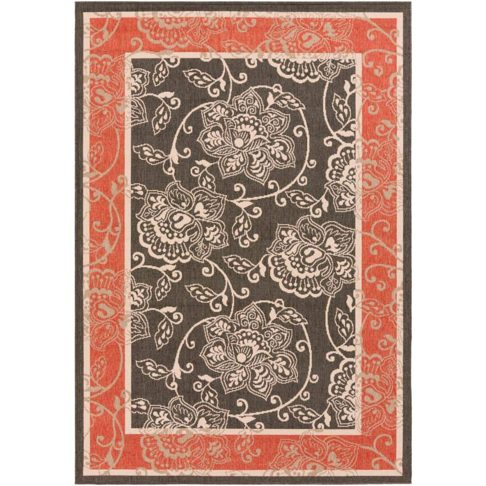 Livabliss Rhoda Outdoor Border Area Rug,2'5" x 4'5",Taupe/Brown