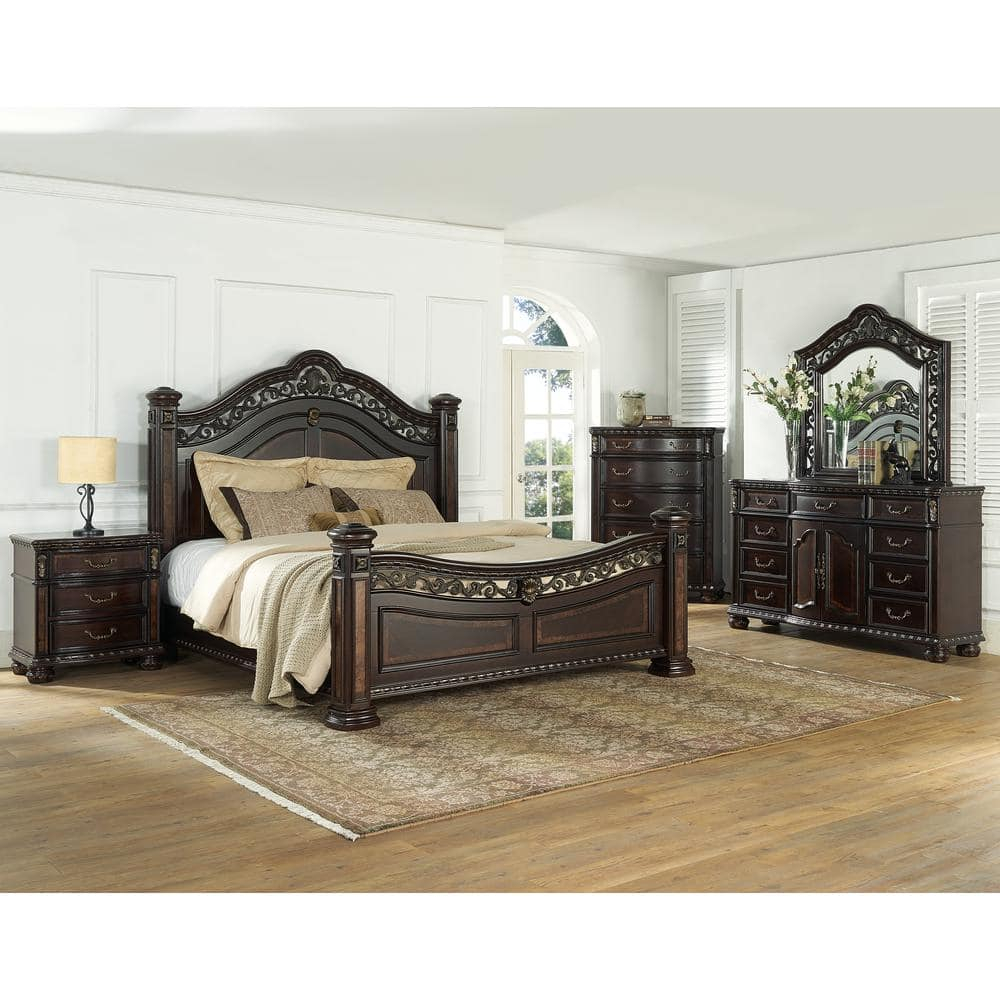 Steve Silver Monte Carlo Rich Cocoa Chocolate Queen Bed Complete