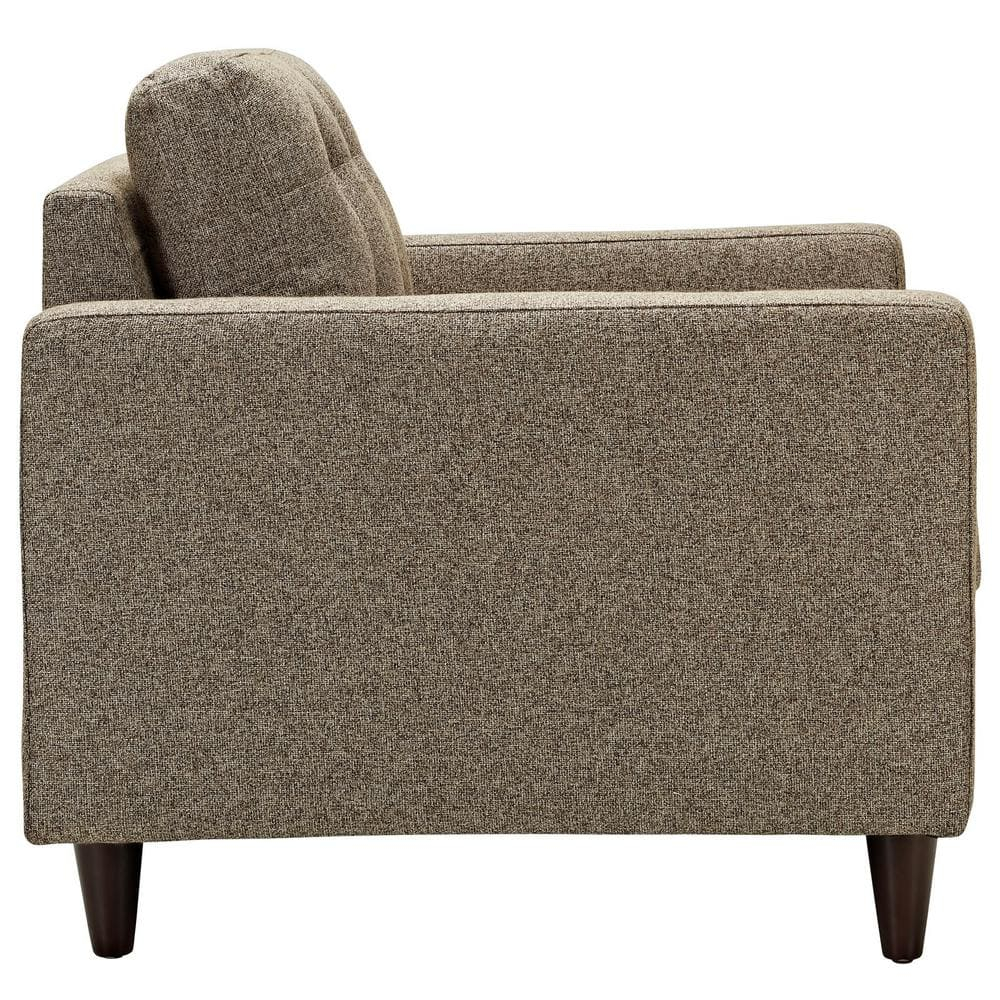 Modway Empress Upholstered Fabric Armchair in Oatmeal