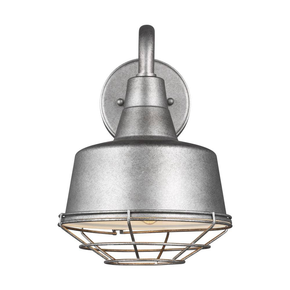 Generation Lighting Barn Light Cage for Outdoor Light Fixture Weathered Pewter 95374-57, Stainless Steel Hanging Light Cage for Rustic Home Decor, Metal Lamp Guard Cage for Outdoor Wall Light Fixture