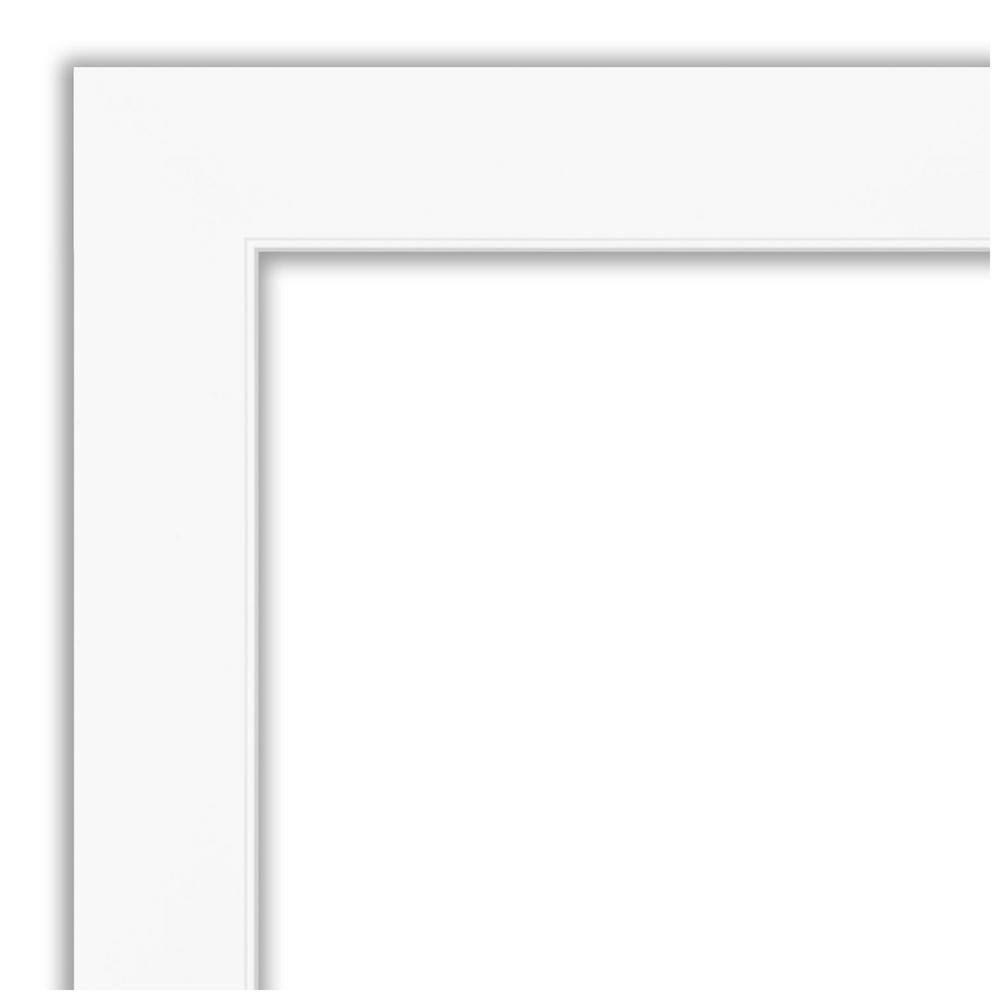Amanti Art Beveled Bathroom Wall Mirror - Cabinet White Frame Outer Size: 33 x 27 in