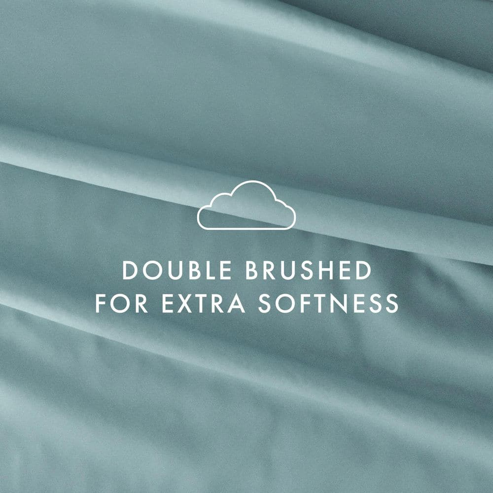 Noble Linens 4 Piece Solid Microfiber Bed Sheet Set, Ocean, King