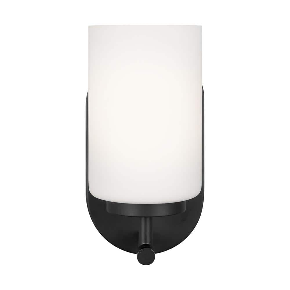 Generation Lighting 41160-112 Oslo One - Light Wall/Bath Sconce Vanity Style Fixture, Midnight Black