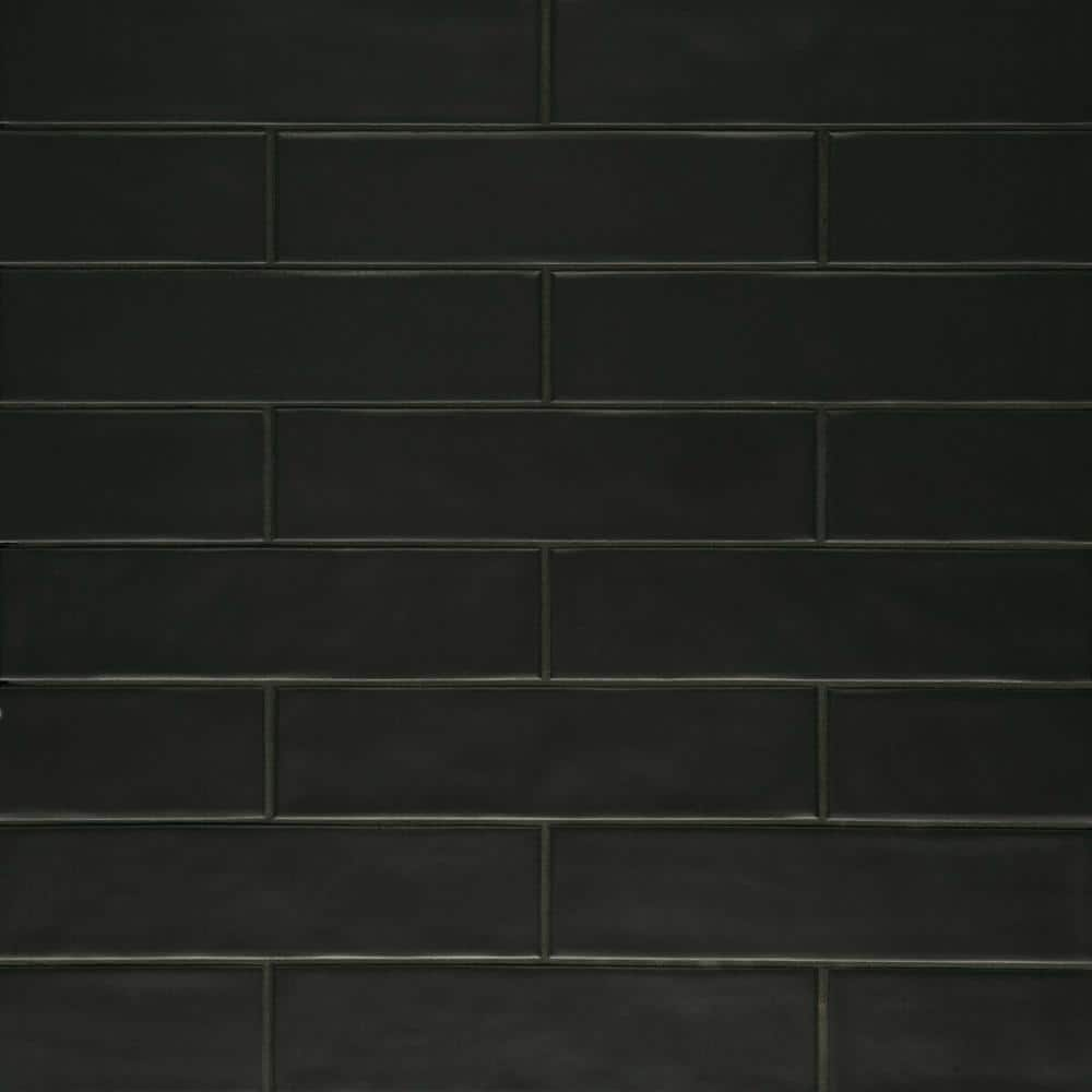 Bedrosians Clara Rectangle Matte Porcelain Tile 3 x 11, Noir (6.35 sq. ft./Case)