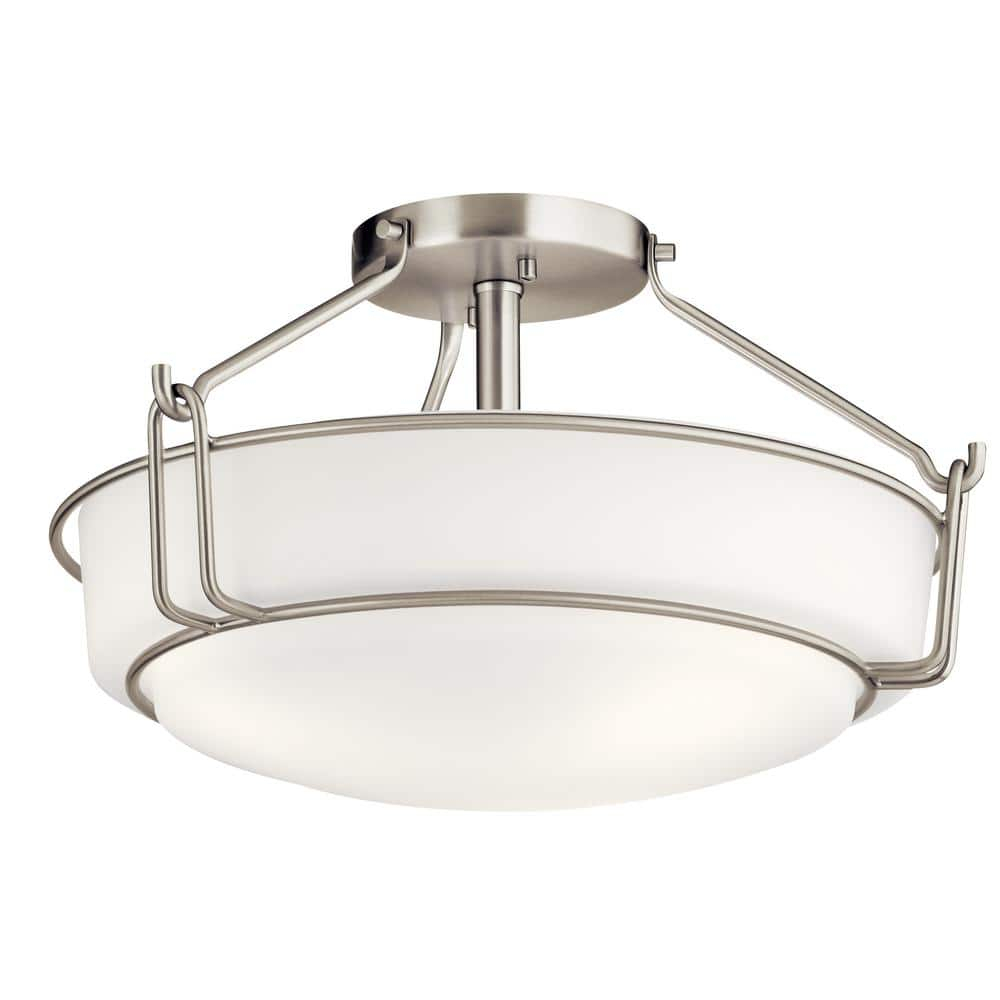 Kichler Lighting Alkire 3 - Light Semi-Flush Mount in  Brushed Nickel