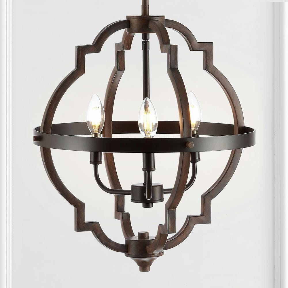 Ogee 16.75" 3-Light Adjustable Iron Rustic Industrial LED Pendant, Oil Rubbed Bronze