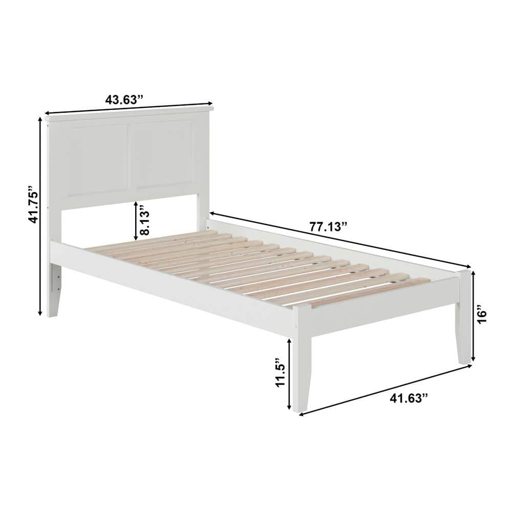 Madison Platform Bed with Open Foot Board in Multiple Colors and Sizes