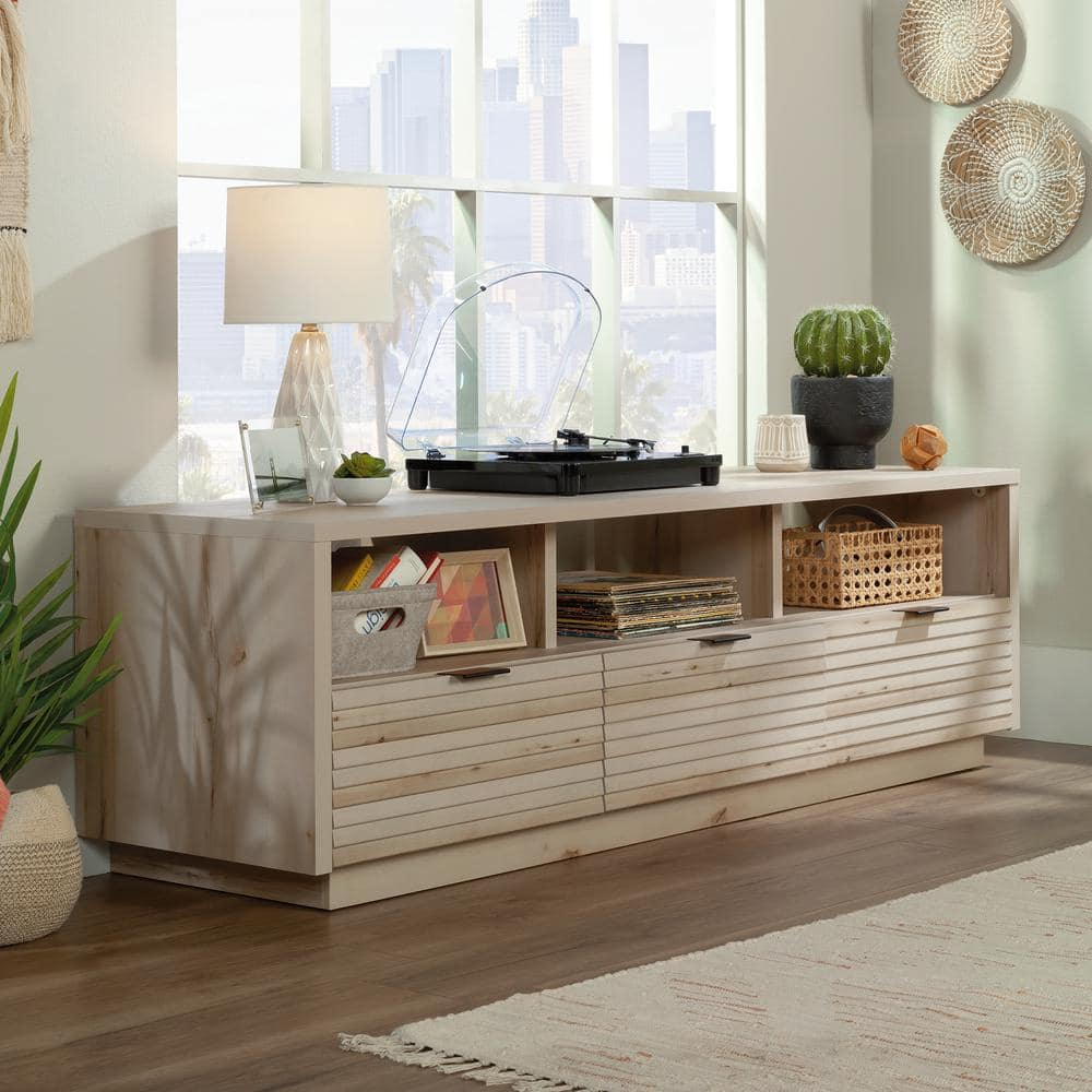 Sauder Harvey Park TV Stand with Drawers for TVs up to 70", Pacific Maple Finish