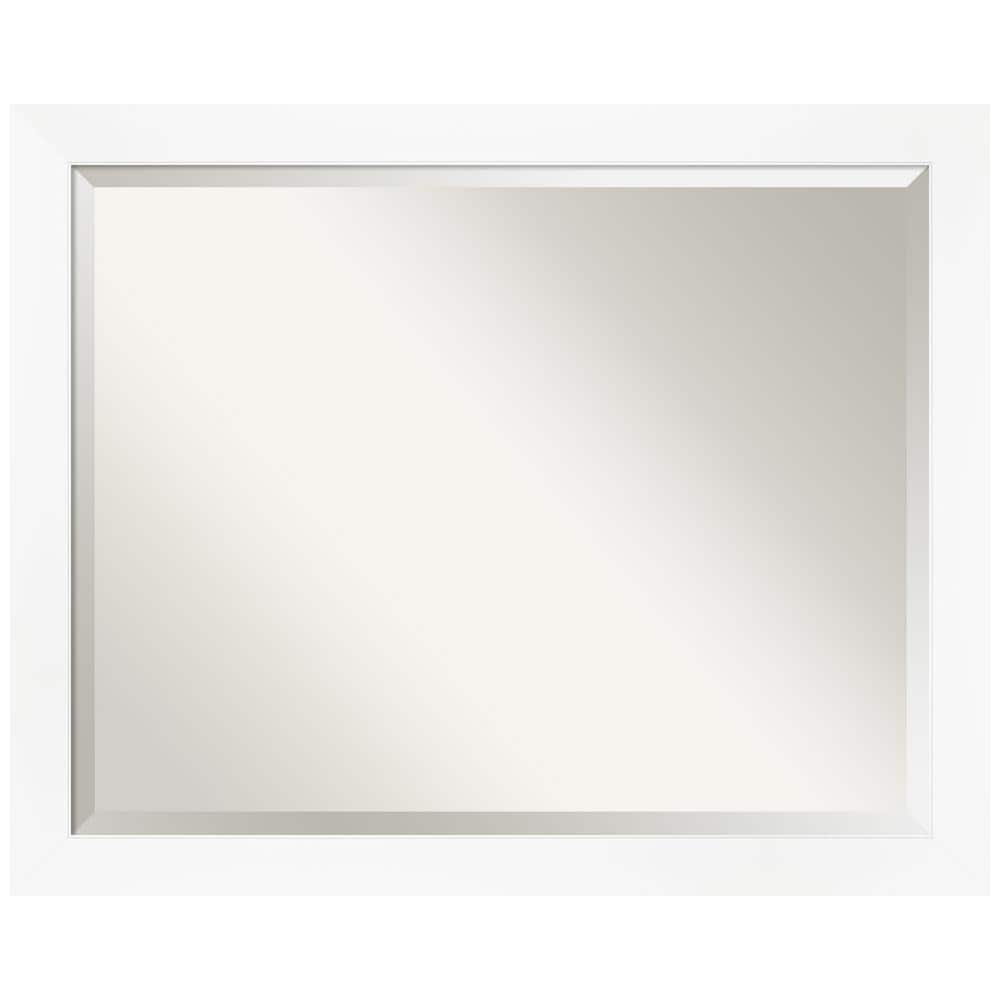 Amanti Art Cabinet White Narrow Framed Wall Mirror - 21.25 x 27.25 in