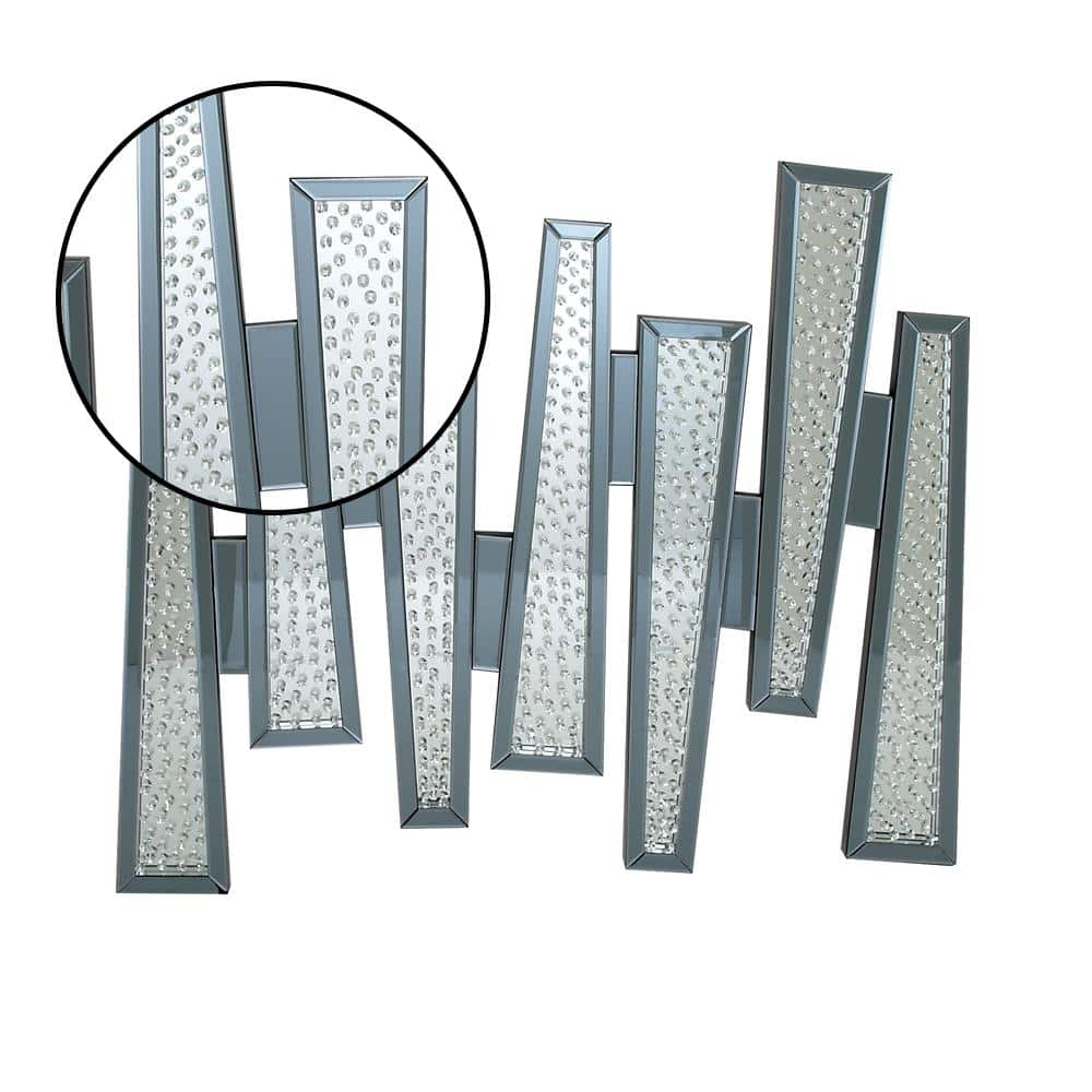 DecMode Modern 42 x 48 inch MDF and glass geometric wall art