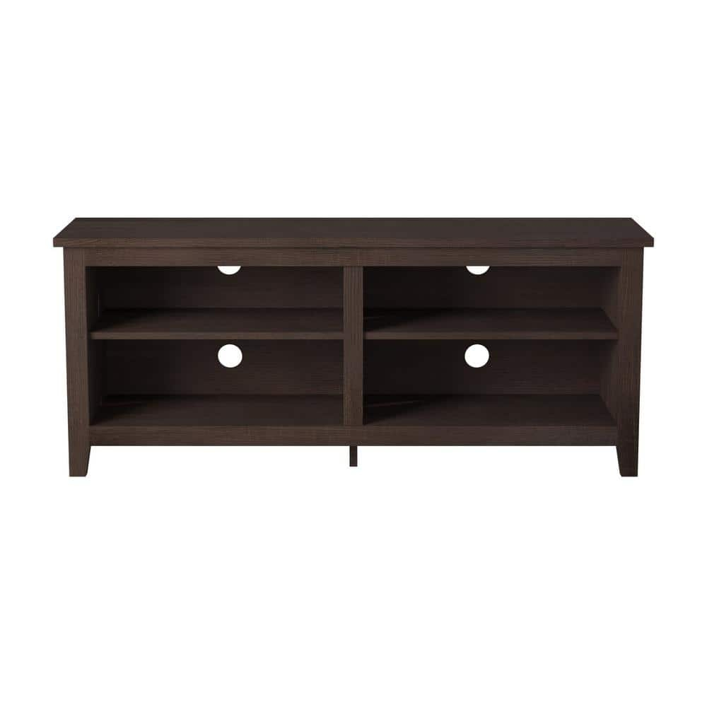 Walker Edison Open Storage TV Stand for TVs up to 65", Espresso