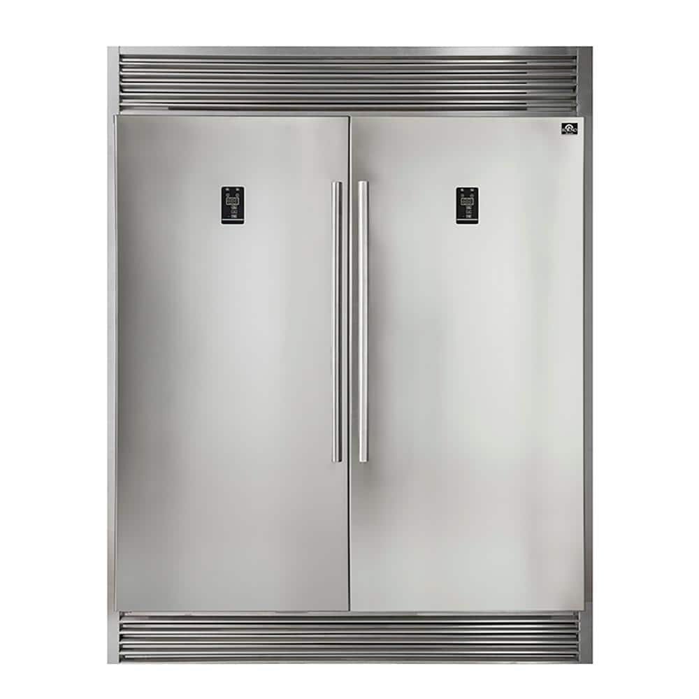 Forno Rizzuto 56-Inch Convertible Refrigerator/Freezer Set, 27.6 cu.ft Total Capacity, Decorative Grill, ENERGY STAR Certified