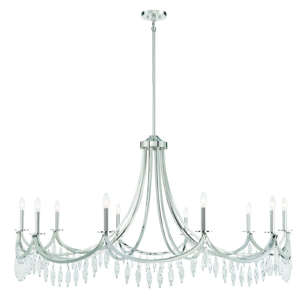 Kameron 10-Light Chandelier in Polished Nickel