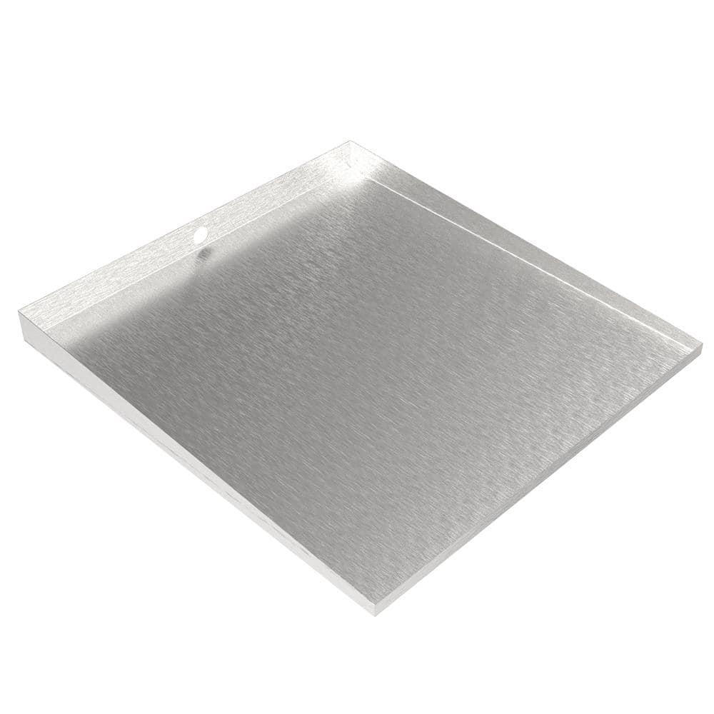 32" x 30" Front-load Washer Tray with Drain (Galvanized Steel) - Killarney Metals - Made in America