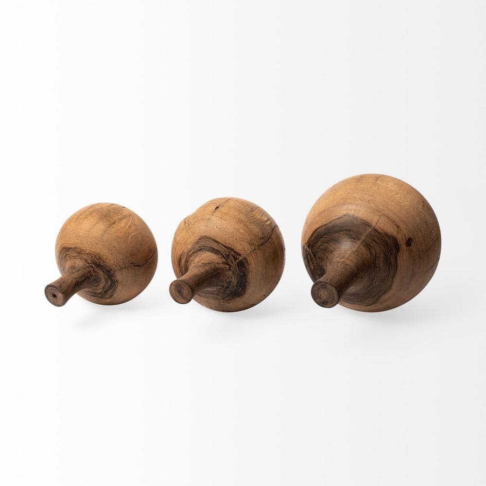 Afra Large Solid Wood Vase Shaped Decorative Object