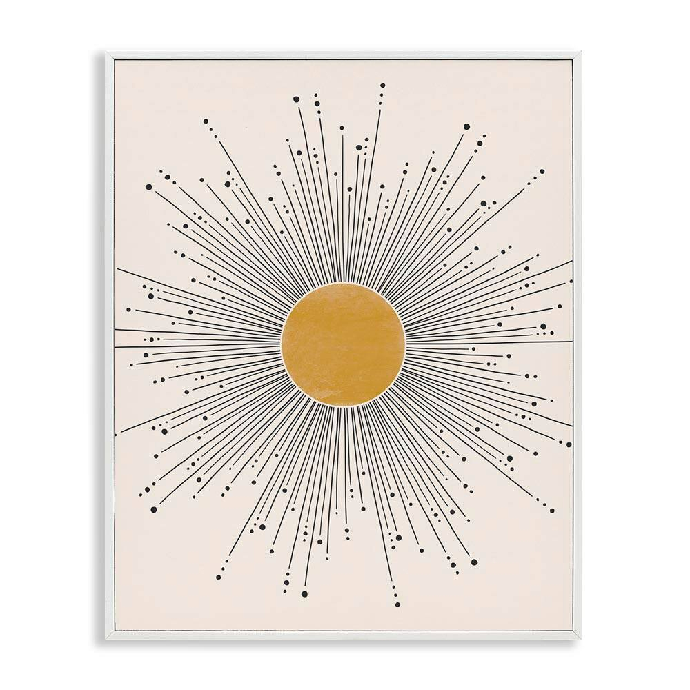 Stupell Industries Art Deco Summer Sun Geometric Line Bursts Modern Painting White Framed Art Print Wall Art, 16 x 20, Design by JJ Design House LLC