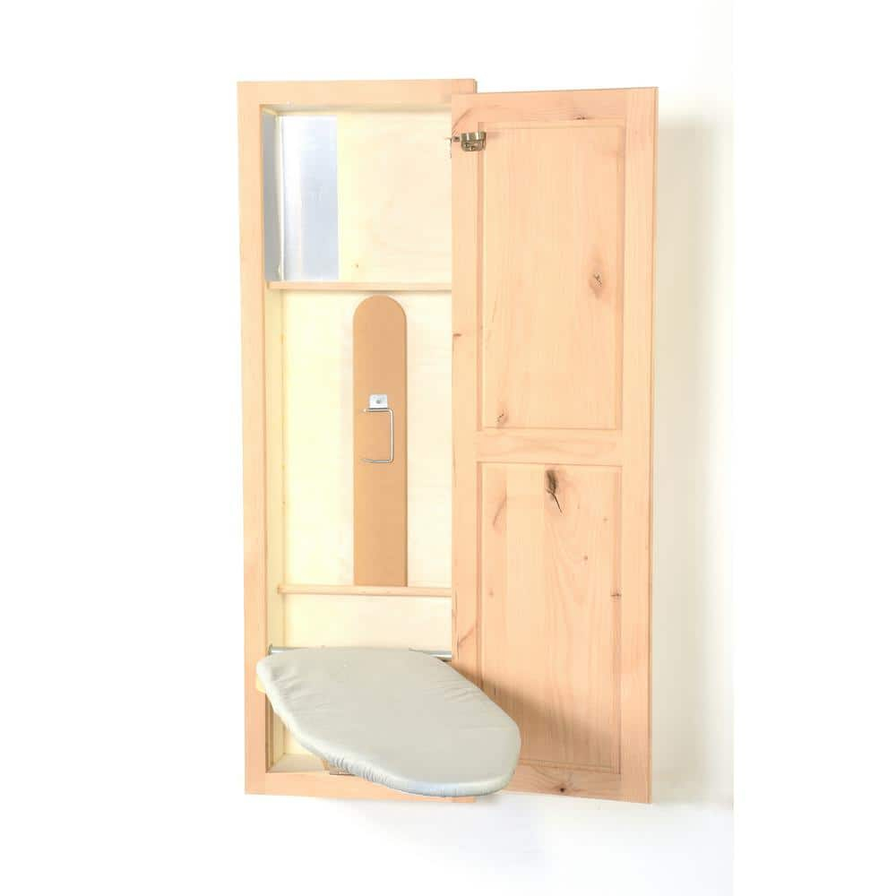 Unfinished Knotty Alder Wall Mounted Swivel Ironing Board