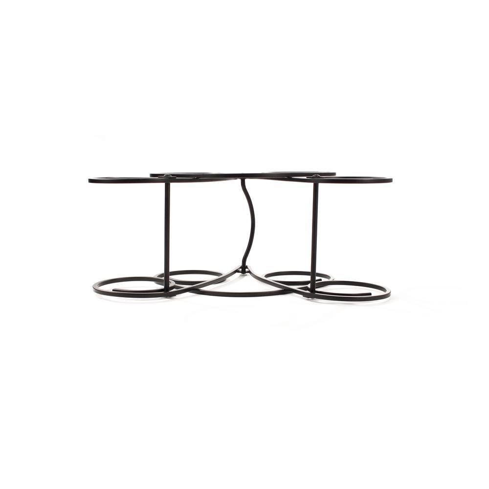 Bordeaux 9.75 in. x 16.5 in. x 7.5 in. Steel Knock Down 5-Bottle Wine Rack in Black