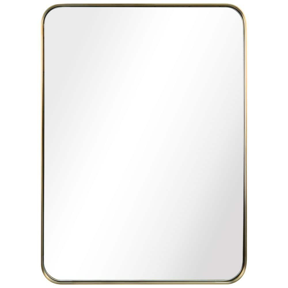 Empire Art Direct Ultra Brushed Gold Stainless Steel Frame Rectangle Wall Mirror, 22" x 30" x 2", Ready to Hang