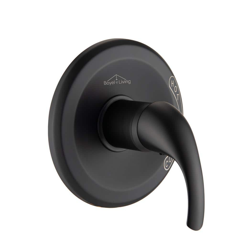 Single Function Pressure Balance Valve with Single Handle Trim Kit in Matte Black