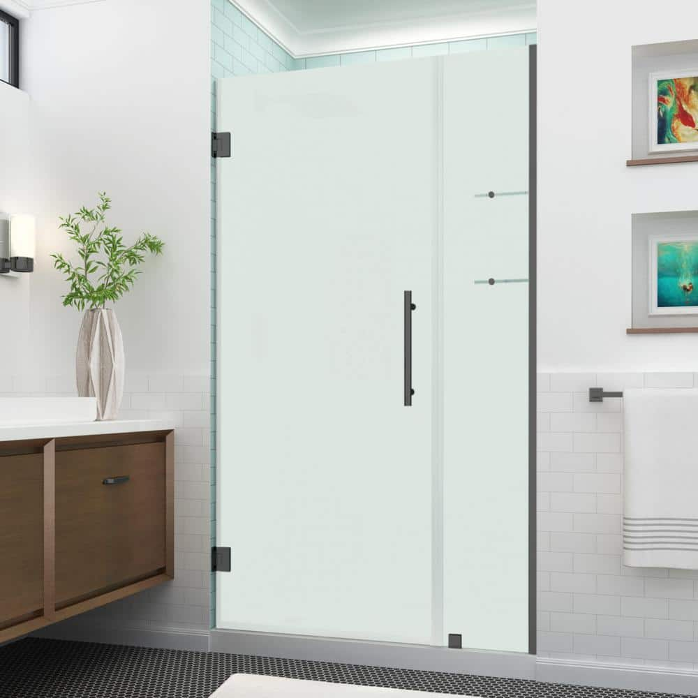 Aston Sdr960f-4329-10 Belmore Gs 72" High X 43" Wide Hinged Frameless Shower Door - Black