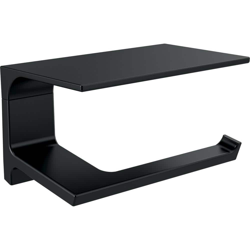 Delta Pivotal Tissue Holder with Shelf, Matte Black