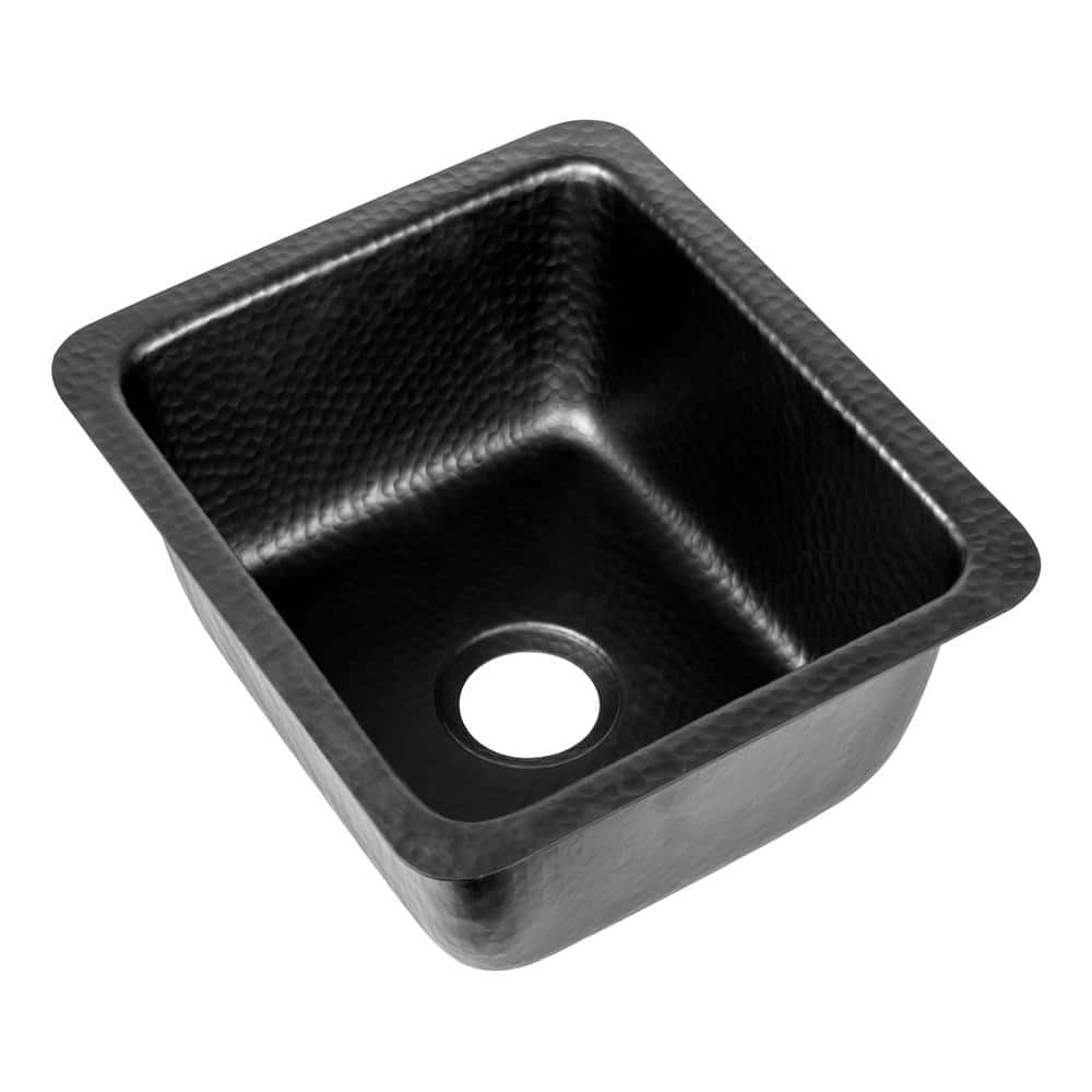 Matte Black Hand Hammered Solid Surface Rectangular Bar Sink