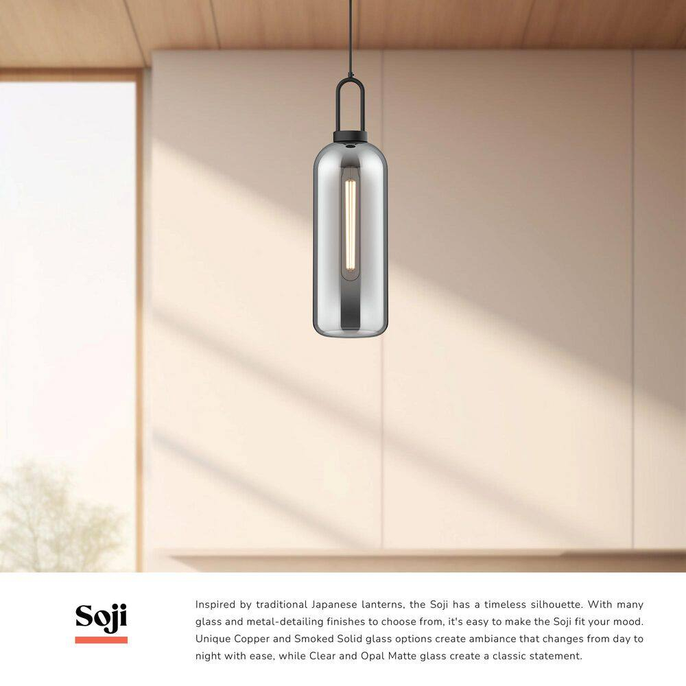 Soji Mini 6'' Aged Gold and Brushed Nickel Japanese Lantern Pendant