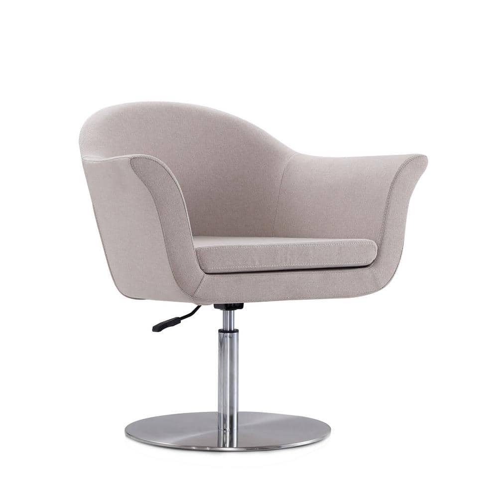 Voyager Barley and Brushed Metal Woven Swivel Adjustable Accent Chair
