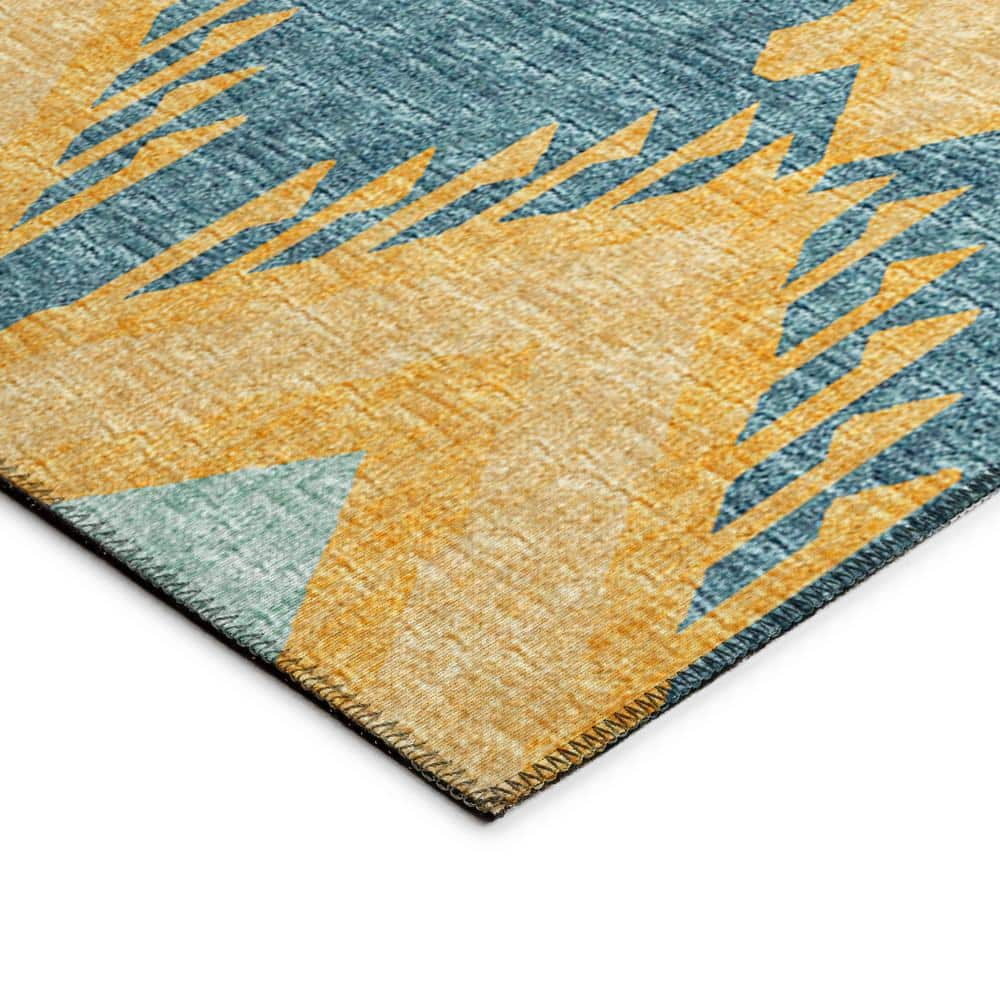 Addison Rugs Indoor/ Outdoor Addison Yuma Southwest Ikat Washable Area Rug 5' x 7'6" - Yellow