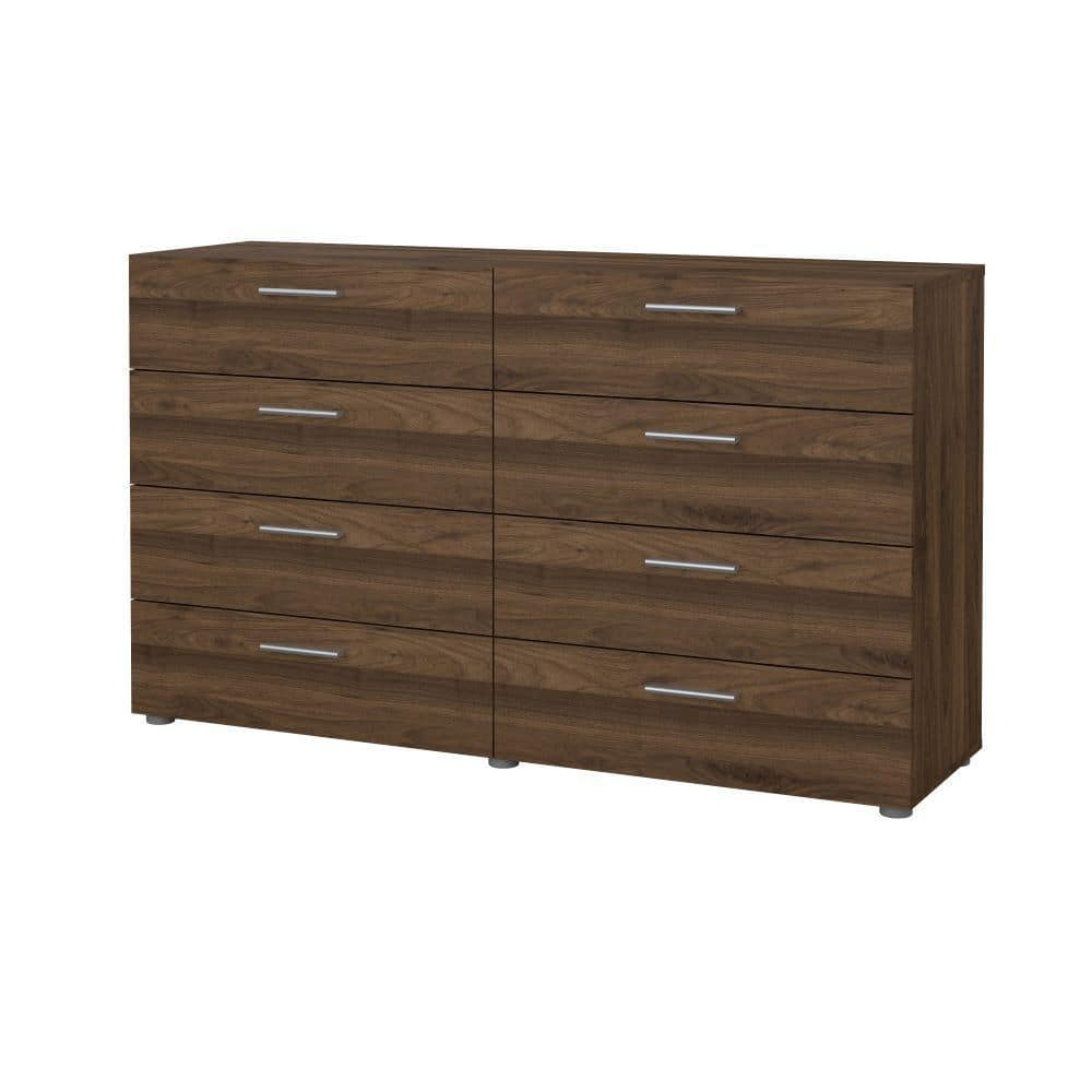 Tvilum Loft 8 Drawer Double Dresser for Adults, Walnut