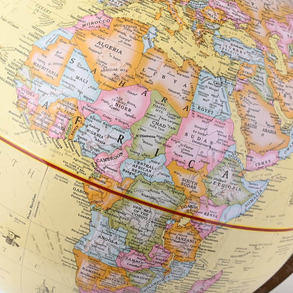 Waypoint Geographic Revolution 12" Diameter Desktop World Globe - Gyromatic Full-Swing Movement, Decorative Antique Globe for Home or Office Decor