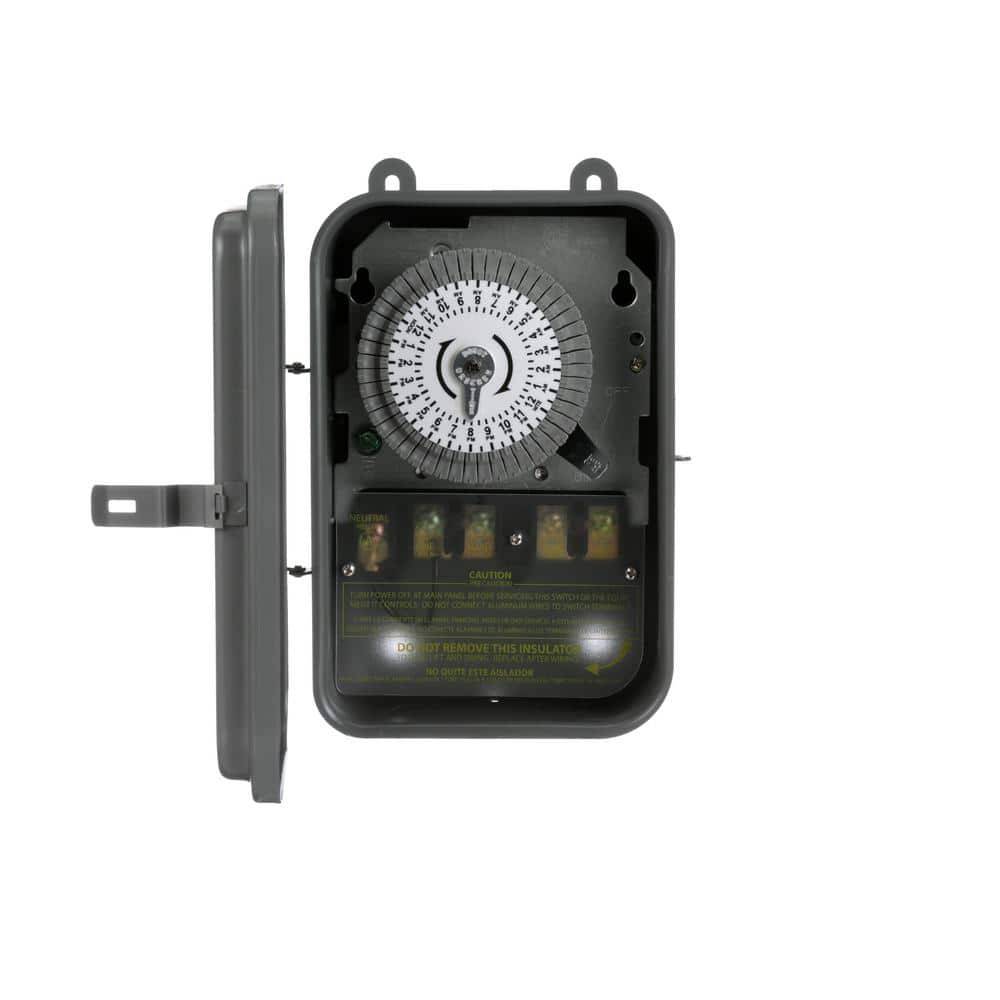 Woods - Outdoor - Mechanical Timer Switch - 277 V - Gray