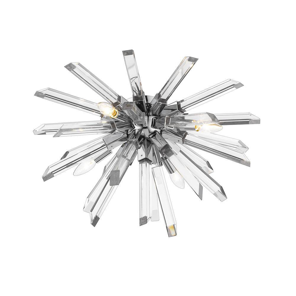 Modern Crystal Chrome LED Globe Ceiling Light
