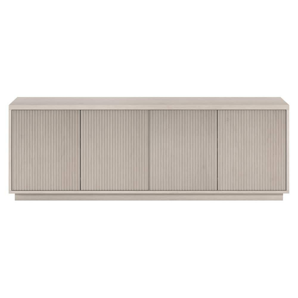 Evelyn&Zoe Hanson Rectangular TV Stand for TV's up to 75", Alder White