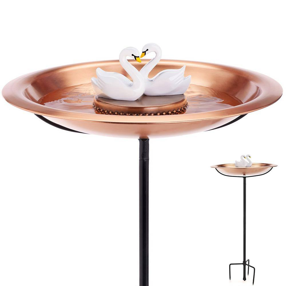 Good Directions 18" Copper Bird Bath with Swans