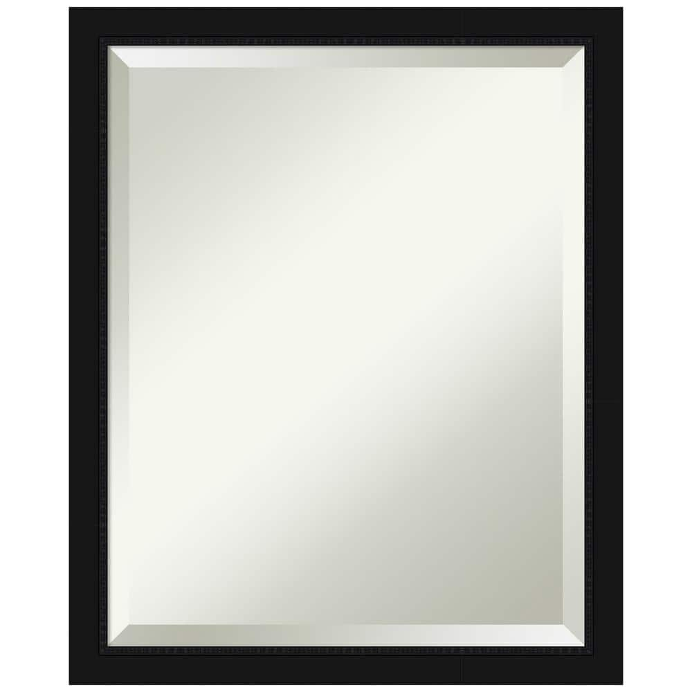 Amanti Art Beveled Bathroom Wall Mirror - Avon Frame Avon Black Narrow Outer Size: 18 x 22 in