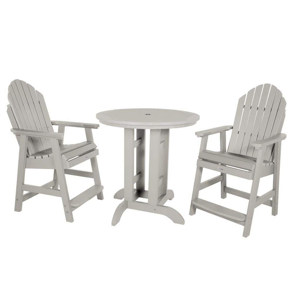 Havenside Home Hamilton 3-piece Outdoor Dining Set - 36" Round Table, Counter-height Harbor Gray