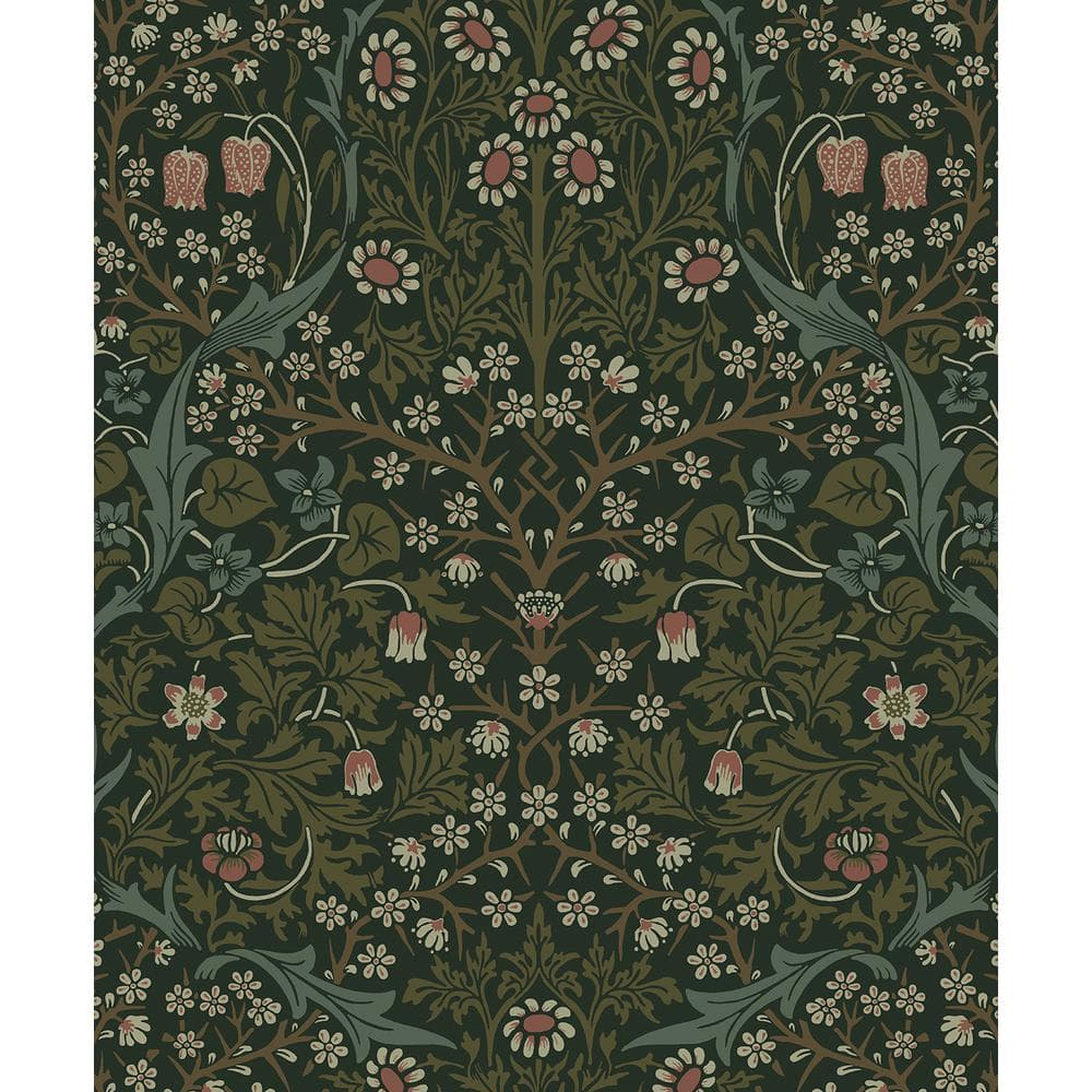 NextWall Greenery Victorian Garden Floral Peel and Stick Wallpaper