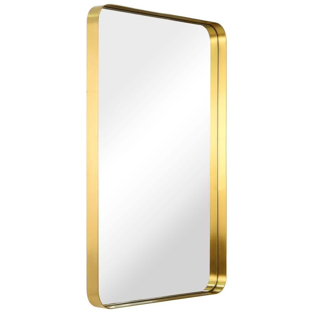 Empire Art Direct Ultra Stainless Steel Rectangular Wall Mirror Brushed Gold 24" x 36" Gold