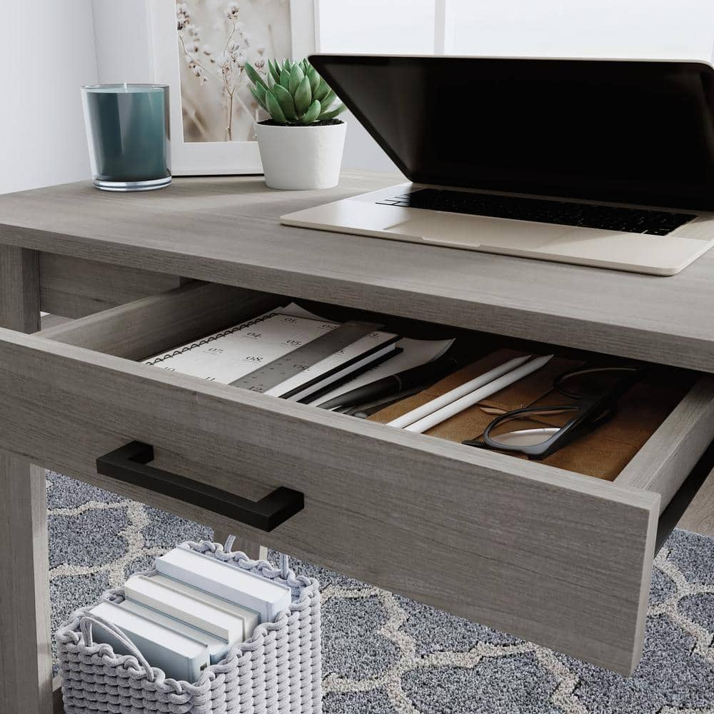 Sauder Beginnings Writing Desk with Drawer, Silver Sycamore Finish