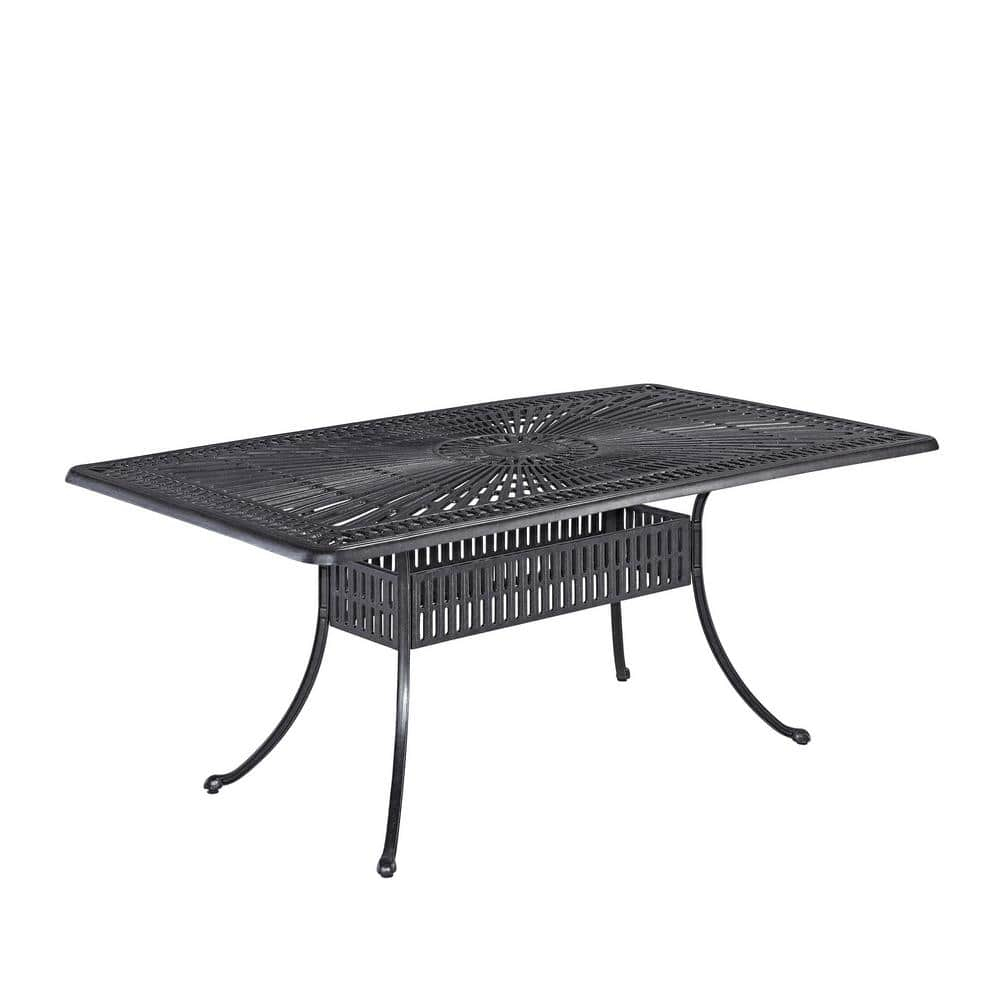 Homestyles Grenada Aluminum Outdoor Dining Table in Charcoal