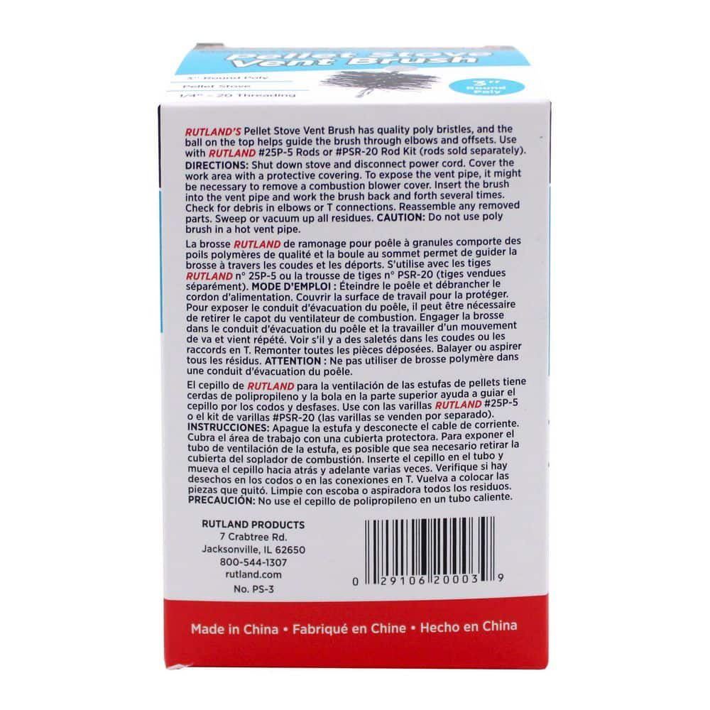 Rutland Round Poly Pellet Stove Vent Brush