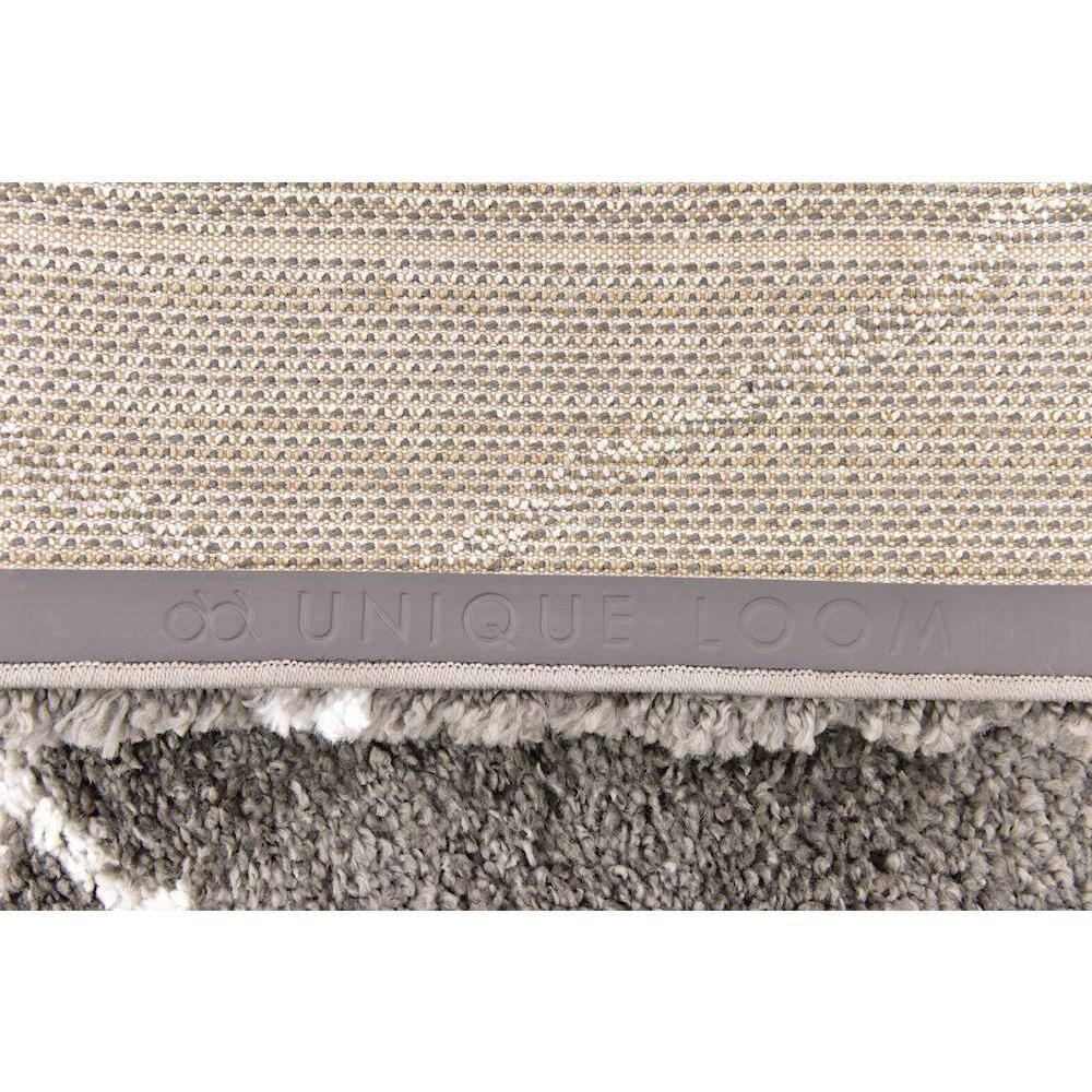 Gray Square Trellis Shag Synthetic Indoor Rug