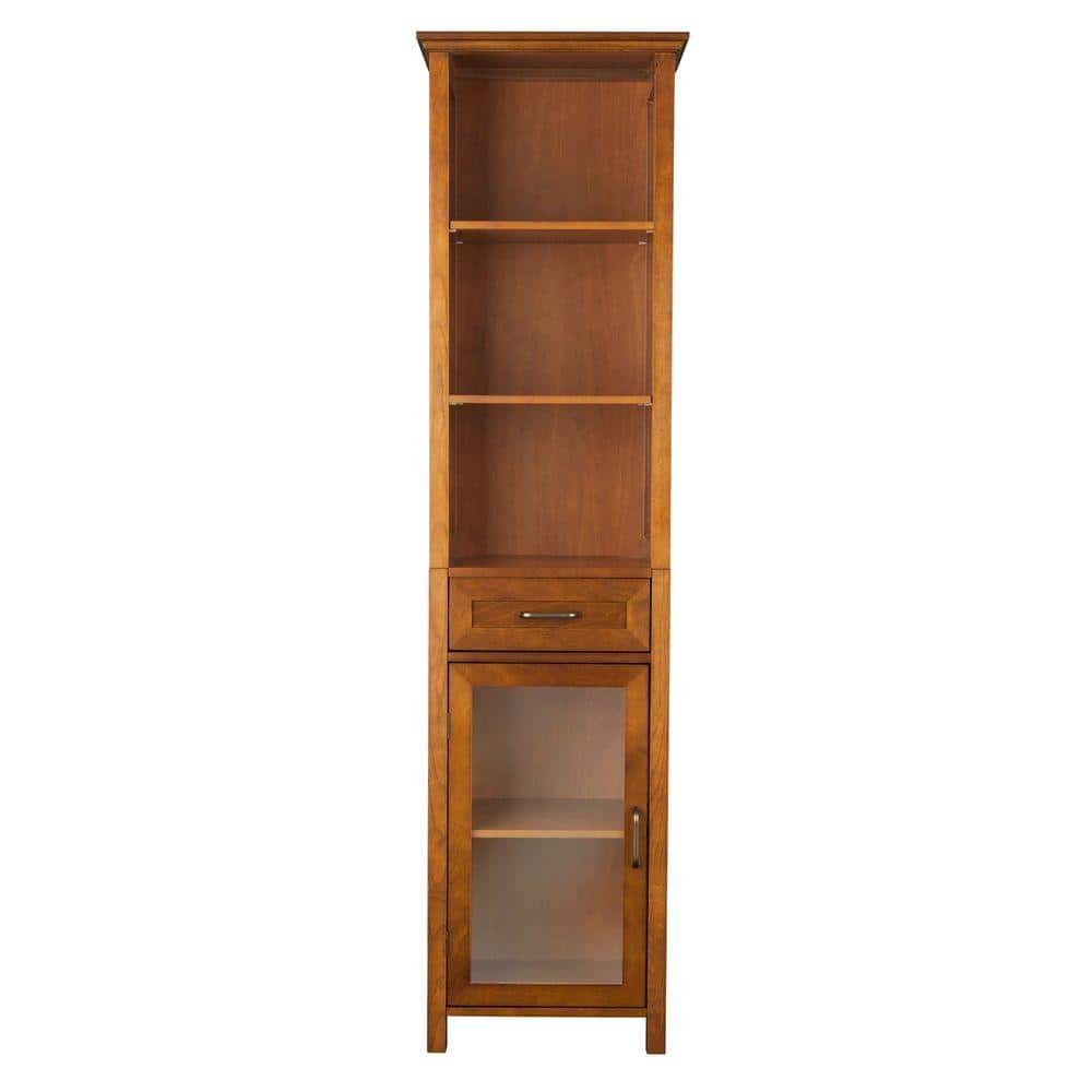Teamson Home Avery Freestanding Linen Cabinet with Mixed Storage