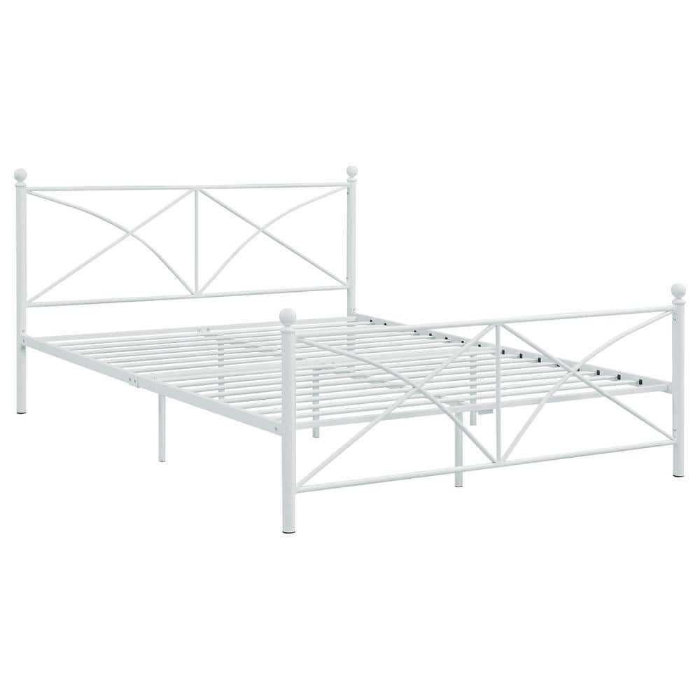 Hart Queen Metal Platform Bed, Matte White